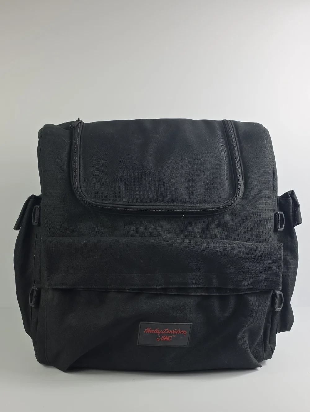 Harley Davidson By SAC Sissy Bar Backrest Black Canvas Duffle Bag.